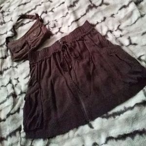 Brown short cargo skirt with FREE PURSE